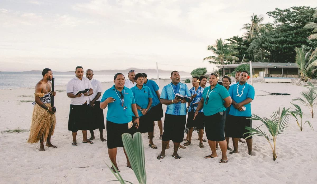 Fijian cultural performers on Beachcomber Island