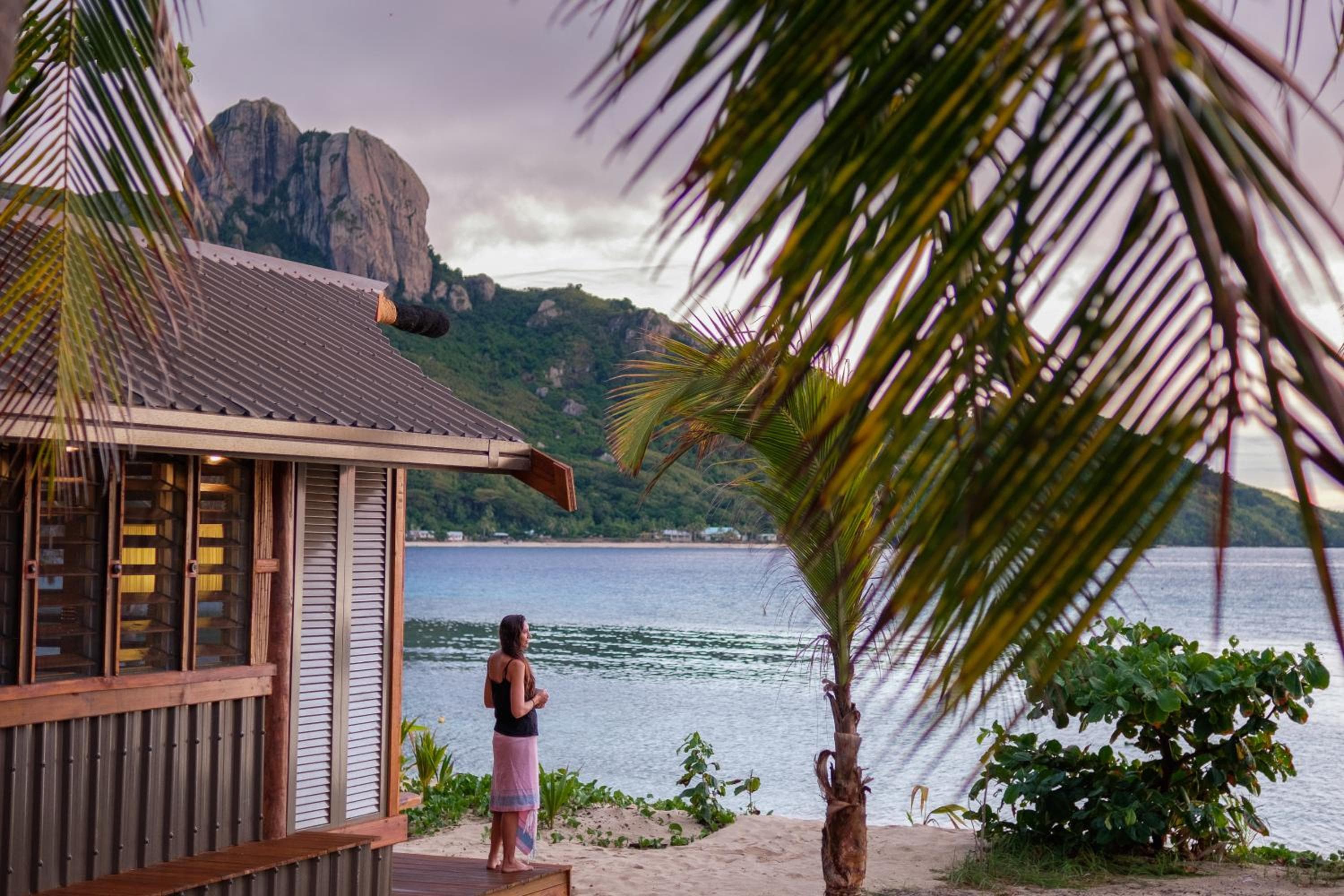 Beachfront Bure at Barefoot Kuata Island Resort