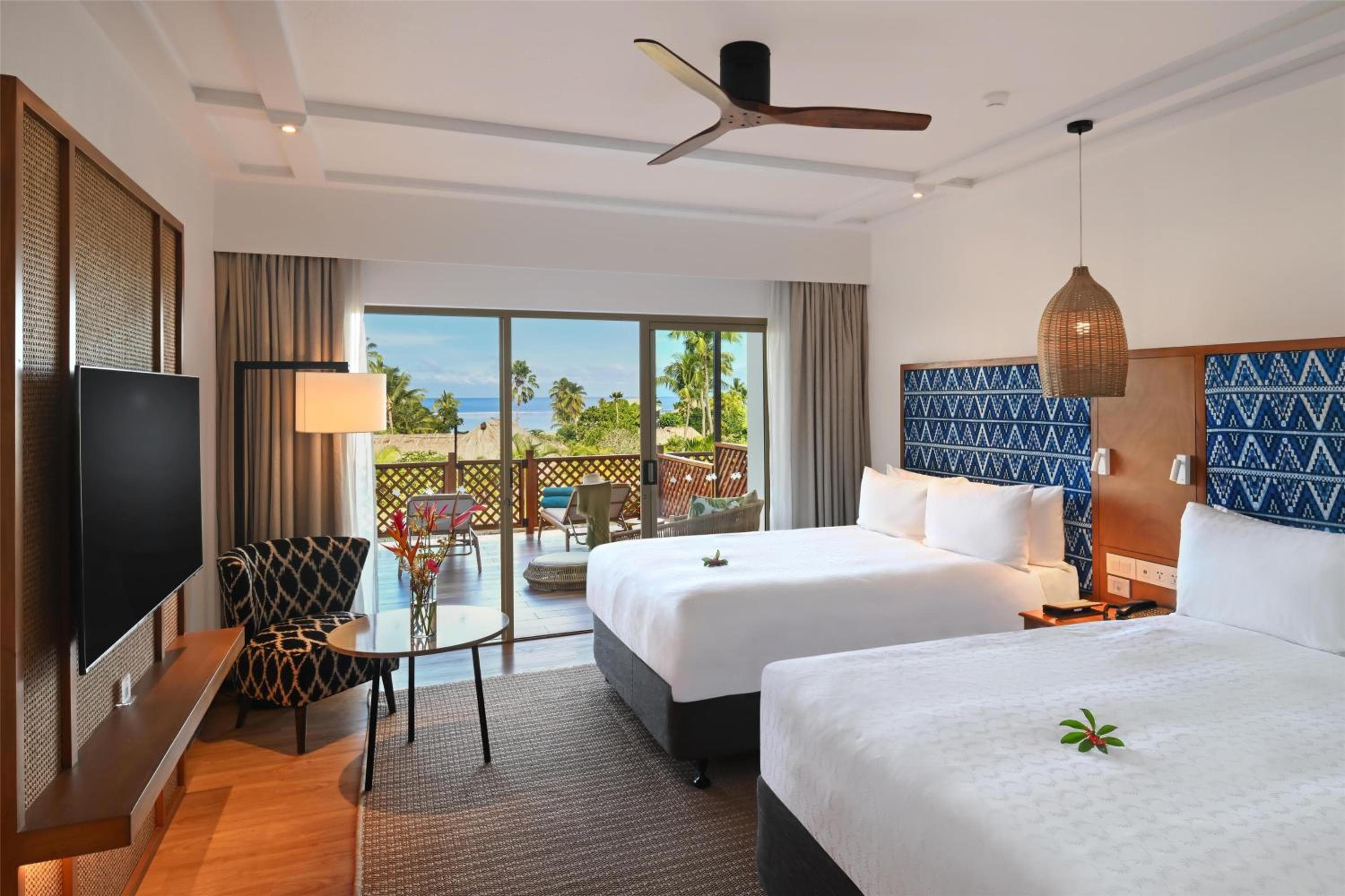 Resort View Courtyard 2 Double Beds at Outrigger Fiji Beach Resort
