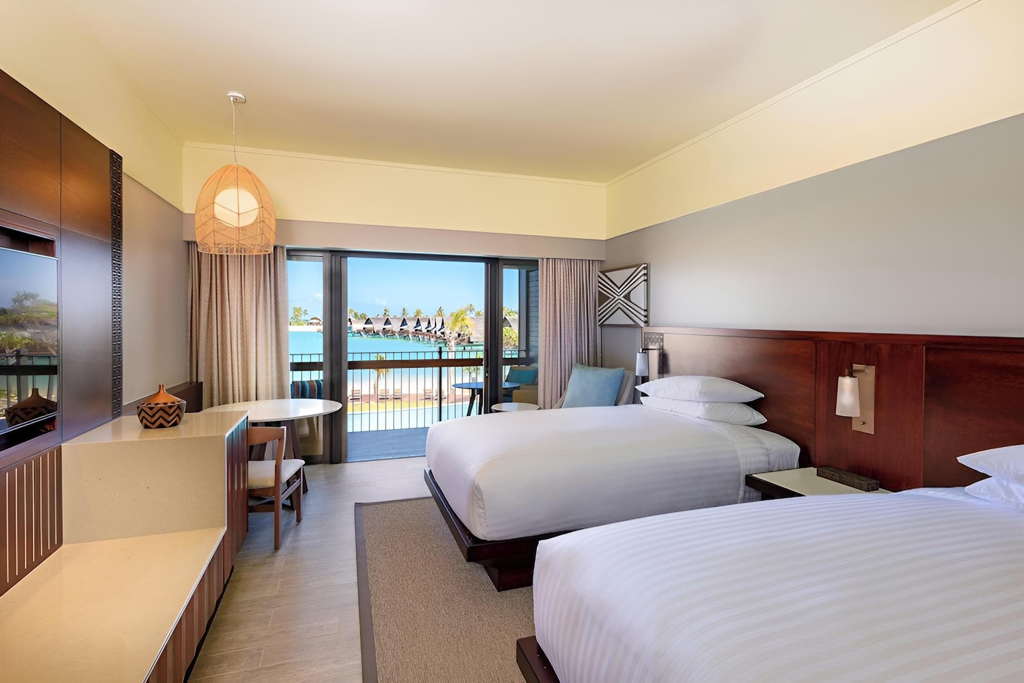 Room, 2 Double Beds, Non Smoking, Lagoon View (Balcony) at Fiji Marriott Resort Momi Bay